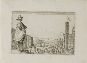 Duomo we Florencji, z The Caprices autorstwa Jacques Callot
