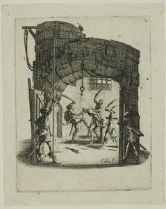 Biczowanie, z Małej pasji autorstwa Jacques Callot