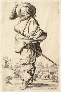 Gentleman w futrzanym płaszczu autorstwa Jacques Callot