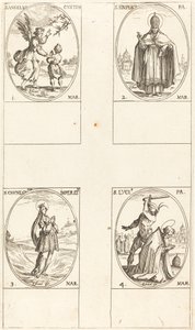 Anioł Stróż, św. Simplici, św. Kunegunda, św. autorstwa Jacques Callot