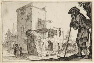 Pasterz i ruiny autorstwa Jacques Callot