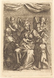 Święta Rodzina z Dwoma Aniołami autorstwa Jacques Callot