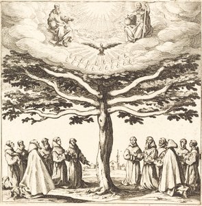 Trójca Święta w Drzewie Życia adorowana przez franciszkanów autorstwa Jacques Callot