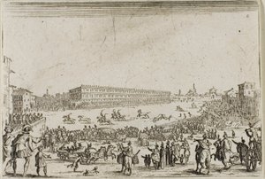 Wyścigi konne w Pałacu Pitti we Florencji, z filmu Kaprysy autorstwa Jacques Callot