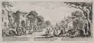The Large Miseries of War: The Beggars and the Dying, 1633. autorstwa Jacques Callot