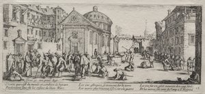 Wielka nieszczęścia wojny: Szpital autorstwa Jacques Callot