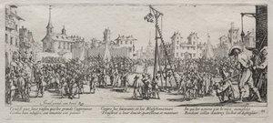 Wielkie nieszczęścia wojny: Strappado autorstwa Jacques Callot
