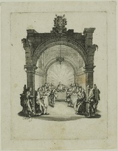 Ostatnia Wieczerza, z Małej Pasji autorstwa Jacques Callot