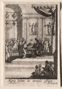 Życie Dziewicy: Ofiarowanie Chrystusa w świątyni. autorstwa Jacques Callot