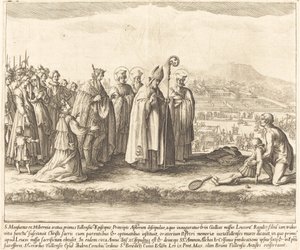 Cud św. Mansuya. autorstwa Jacques Callot