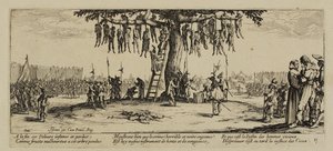 Niedole wojny, nr 11. Wisząca, 1633 autorstwa Jacques Callot
