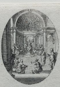 Tajemnice męki: Chrystus spiera się z lekarzami. autorstwa Jacques Callot