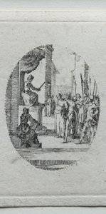 Tajemnice Męki Pańskiej: Chrystus przed Piłatem. autorstwa Jacques Callot