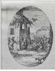 Tajemnice męki: Adoracja pasterzy autorstwa Jacques Callot