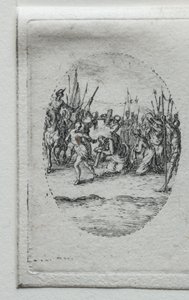 Tajemnice Męki Pańskiej: Niesienie Krzyża. autorstwa Jacques Callot