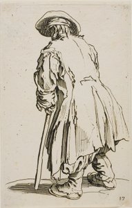 Stary żebrak oparty o kulę, płyta siedemnasta z The Beggars autorstwa Jacques Callot