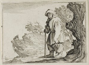 Chłop niosący swoją torbę, z Kaprysów autorstwa Jacques Callot