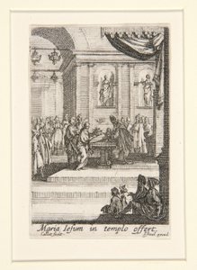 Ofiarowanie Chrystusa, nr. 10 Życia Dziewicy autorstwa Jacques Callot