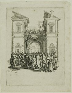 Przedstawienie dla ludu, z Małej Pasji autorstwa Jacques Callot
