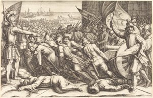 Ponowne zaokrętowanie wojsk, ok. godz. 1614. autorstwa Jacques Callot