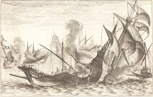 Druga bitwa morska autorstwa Jacques Callot