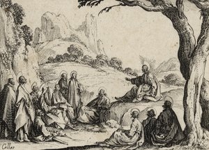 Kazanie na Górze, 1635 autorstwa Jacques Callot