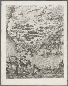 Oblężenie La Rochelle: Tablica 10, 1628-1630. autorstwa Jacques Callot