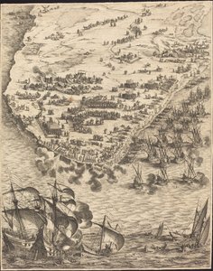 Oblężenie La Rochelle [tablica 10 z 16; zestaw zawiera 1952.8.97-112] autorstwa Jacques Callot