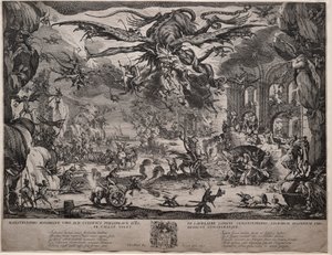 Kuszenie św. Antoniego wersja druga, 1635. autorstwa Jacques Callot