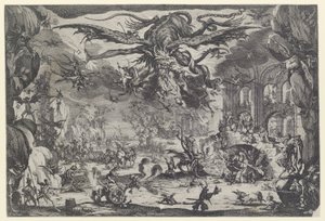 Kuszenie św. Antoniego (La tentation de St. Antoine) autorstwa Jacques Callot