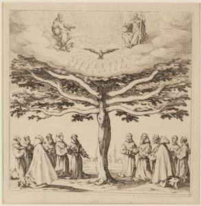 Drzewo św. Franciszka, c.1619 (akwaforta) autorstwa Jacques Callot