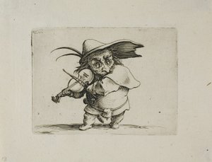 Skrzypek, z Varie Figure Gobbi autorstwa Jacques Callot