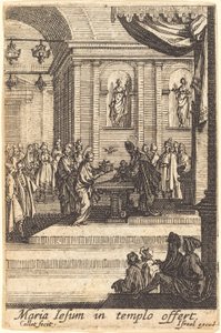 Dziewica przedstawia Jezusa w świątyni w roku 1630 lub później. autorstwa Jacques Callot