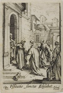 Nawiedzenie św. Elżbiety, z Życia Najświętszej Maryi Panny autorstwa Jacques Callot