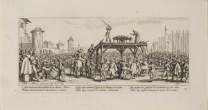 Koło, płyta czternasta z The Miseries of War autorstwa Jacques Callot