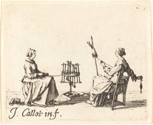 Nawijacz i Prządka, c. 1623. autorstwa Jacques Callot