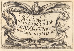 Strona tytułowa "Kapricci" autorstwa Jacques Callot
