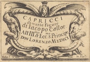 Strona tytułowa do Kaprysów, c. 1617. autorstwa Jacques Callot