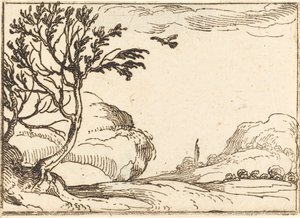 Turtle Dove latający na pustyni autorstwa Jacques Callot