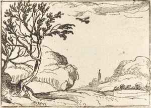 Turtle Dove latający na pustyni autorstwa Jacques Callot