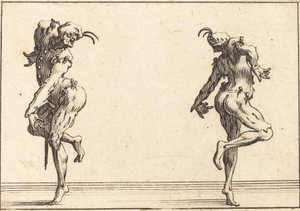 Dwa tańczące pantalony autorstwa Jacques Callot