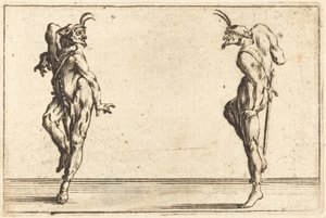 Dwa tańczące pantalony autorstwa Jacques Callot