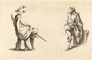 Dwie siedzące postacie autorstwa Jacques Callot