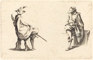 Dwie siedzące postacie autorstwa Jacques Callot