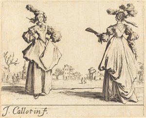 Dwie kobiety z towarzystwa autorstwa Jacques Callot