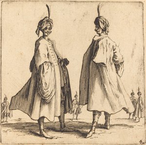 Dwóch Turków, 1617 i 1621. autorstwa Jacques Callot