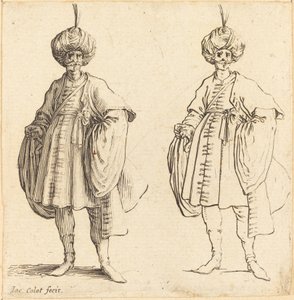 Dwóch Turków ubranych w turbany z pióropuszem autorstwa Jacques Callot