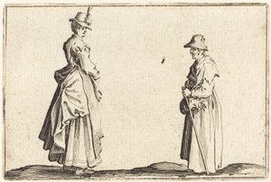 Dwie kobiety w profilu autorstwa Jacques Callot