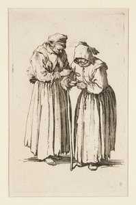 Dwie żebraczki z The Beggars (Les deux mendiantes) autorstwa Jacques Callot