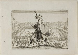 Widok na Piazza S. Croce z meczem piłki nożnej, z The Caprices autorstwa Jacques Callot